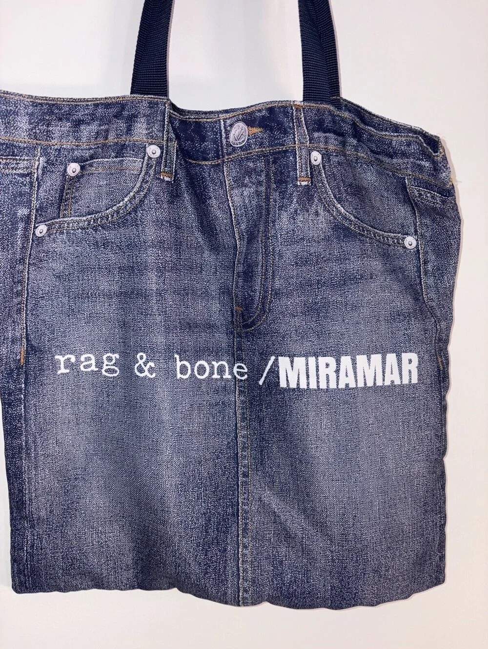 NWOT Rag & Bone Miramar Printed Terry Cloth Denim Tote Bag